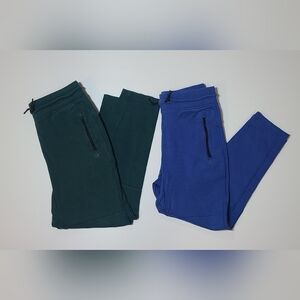 Lot of 2 HUSKY SIZE L Kids Gap Fit Joggers Sweatpants Green Blue Boys Plus